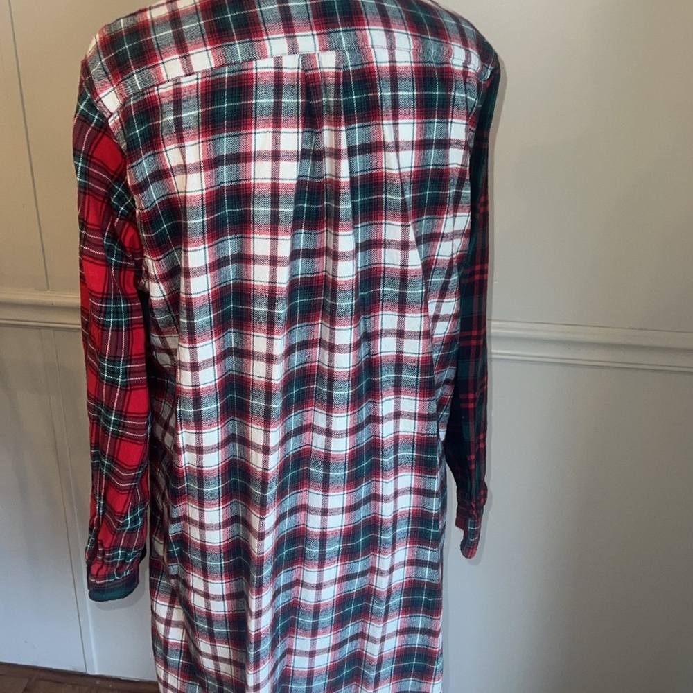 Ralph Lauren Red and Green Plaid Button-Down Shirt Dress - Picture 4 of 7